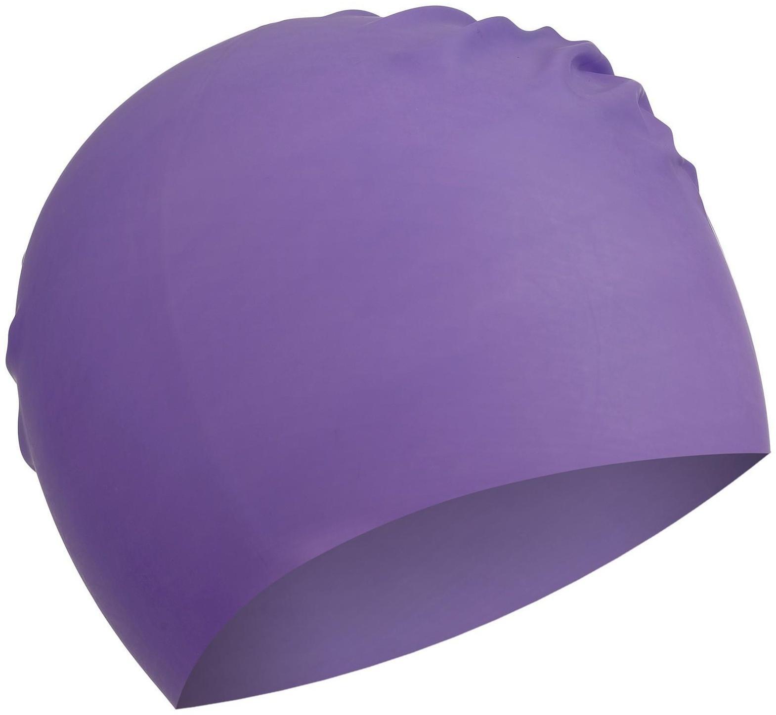 Шапочка для плавания взрослая, резиновая, обхват 54-60 см, цвета микс