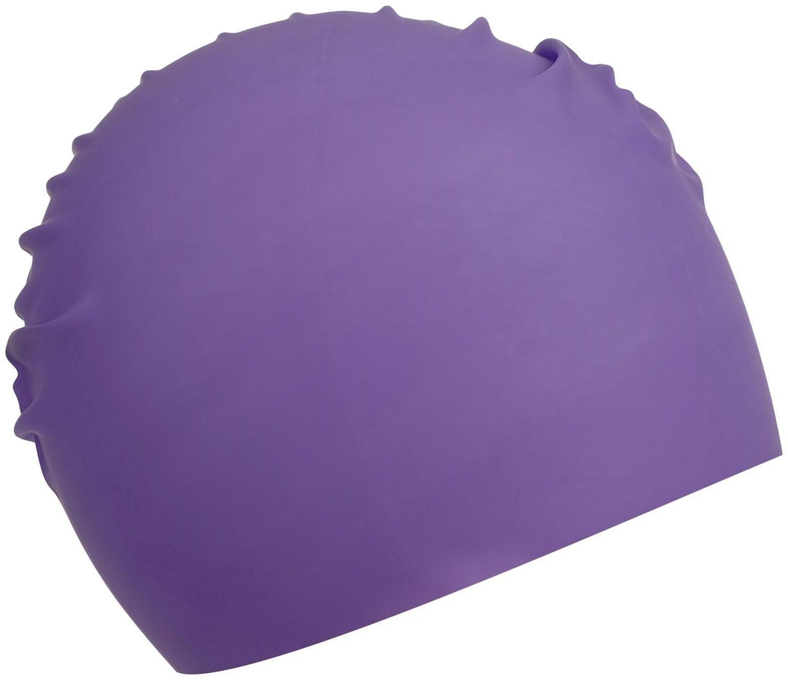 Шапочка для плавания взрослая, резиновая, обхват 54-60 см, цвета микс