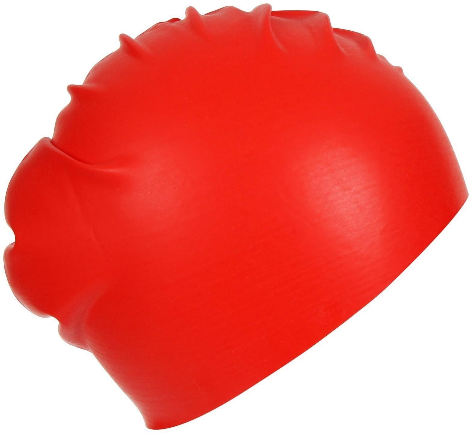 Шапочка для плавания взрослая, резиновая, обхват 54-60 см, цвета микс