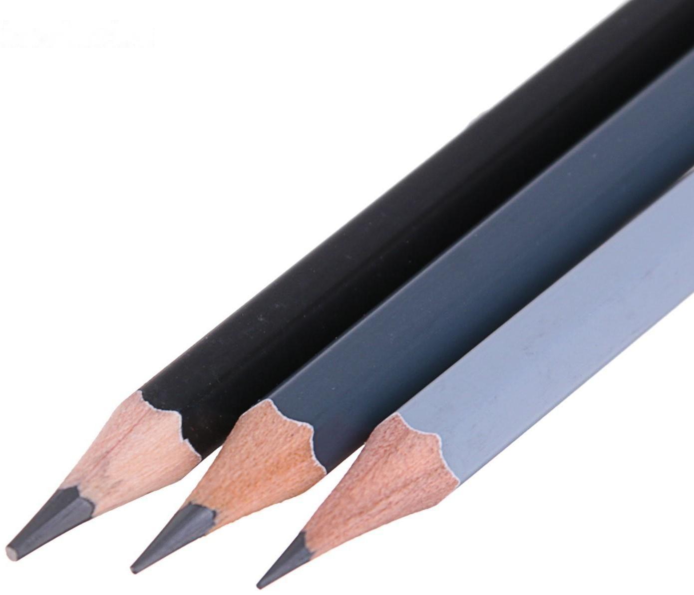 Набор карандашей чёрнографитных разной твёрдости ЗХК 