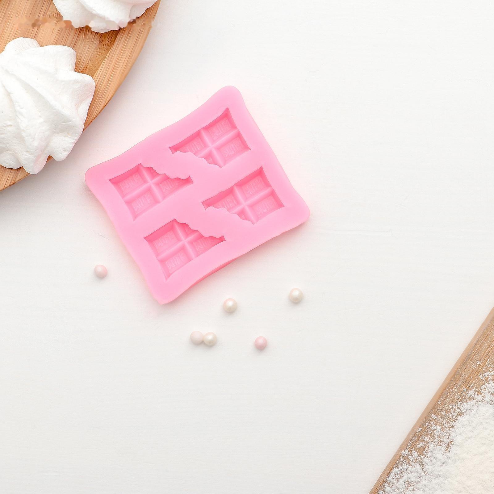 Молд «Плитка шоколада», 6,9×6 см, цвет розовый