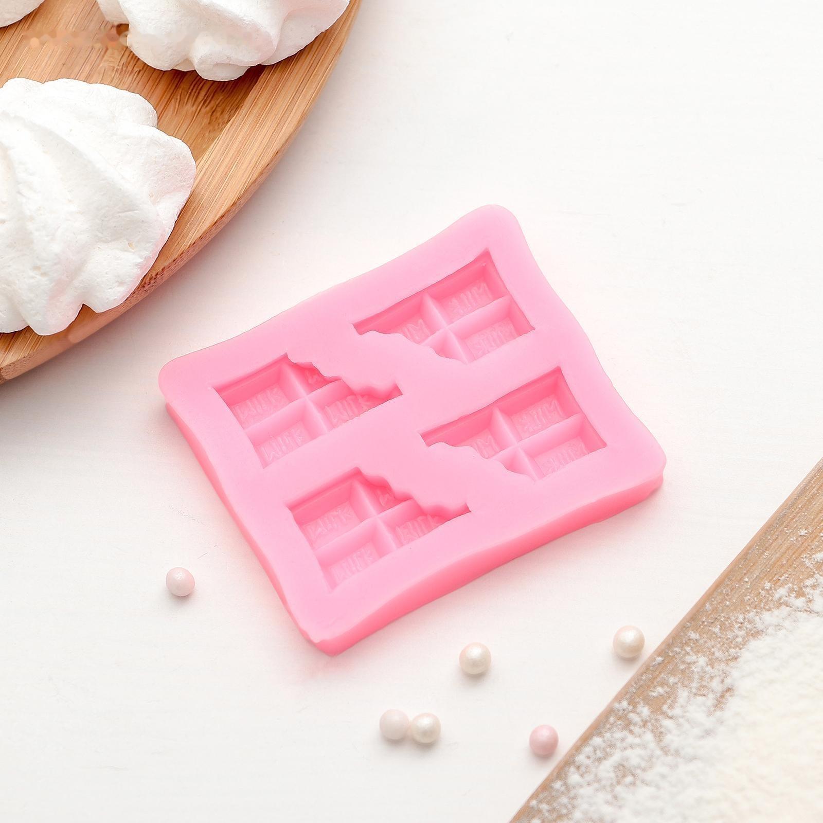 Молд «Плитка шоколада», 6,9×6 см, цвет розовый