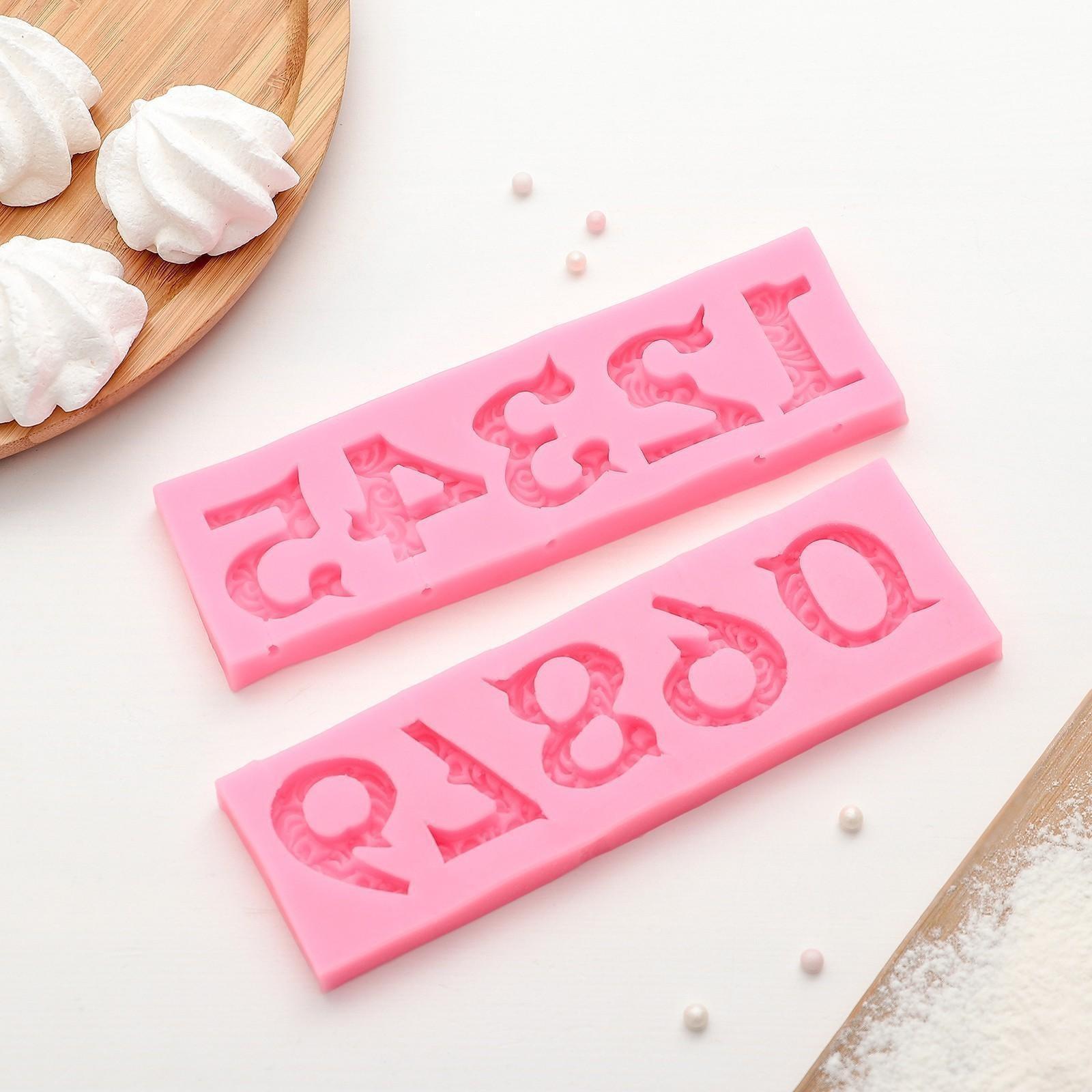 Молд «Цифры с узором», 16,6×10,5 см, цвет МИКС