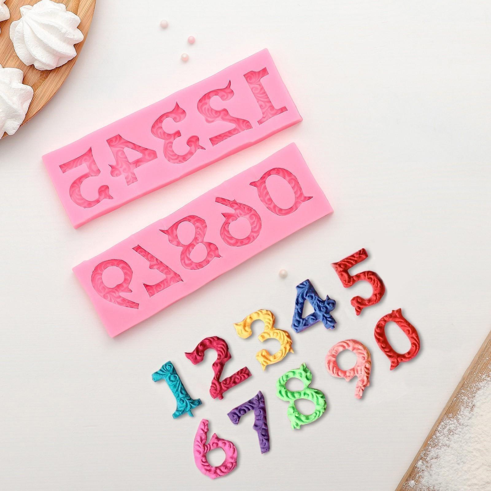 Молд «Цифры с узором», 16,6×10,5 см, цвет МИКС