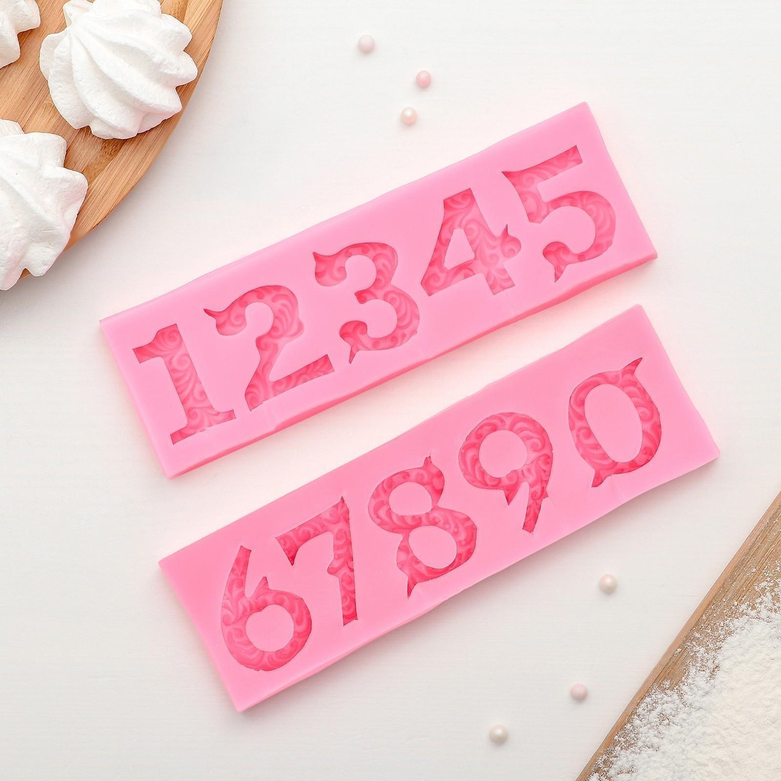 Молд «Цифры с узором», 16,6×10,5 см, цвет МИКС