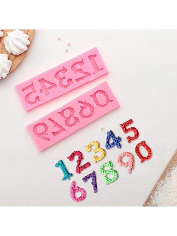 Молд «Цифры с узором», 16,6×10,5 см, цвет МИКС