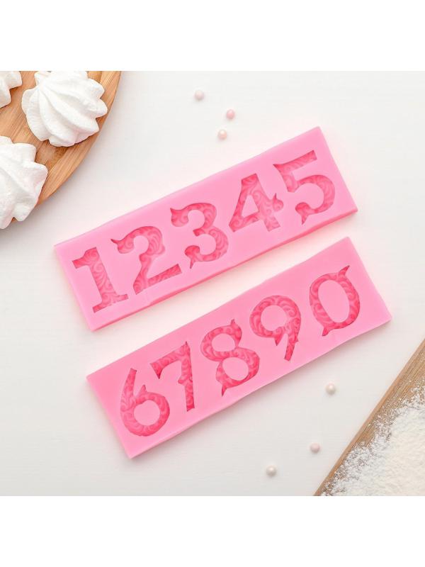 Молд «Цифры с узором», 16,6×10,5 см, цвет МИКС