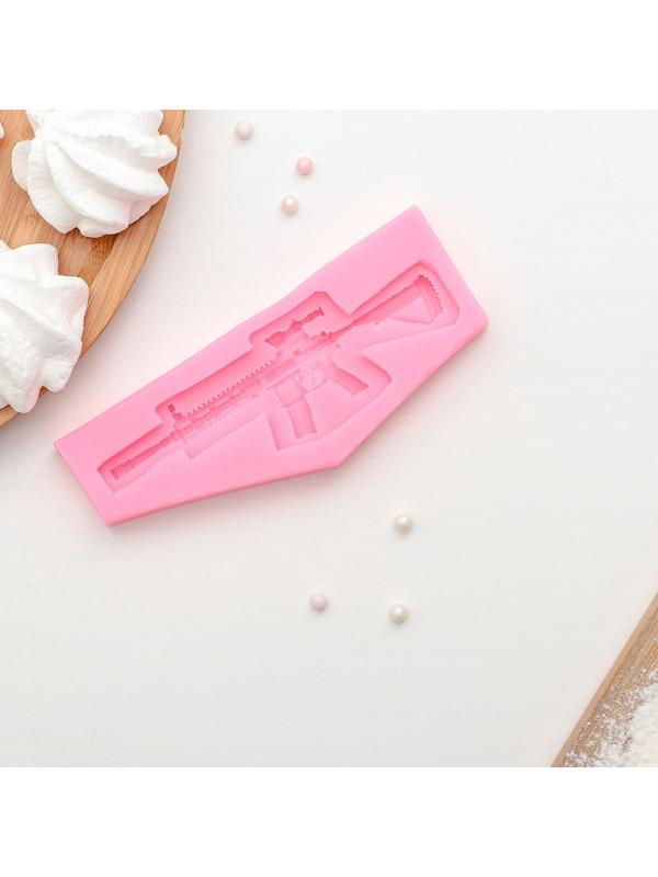 Молд силиконовый «Пистолет-пулемёт», 13,2×5,3 см, цвет МИКС