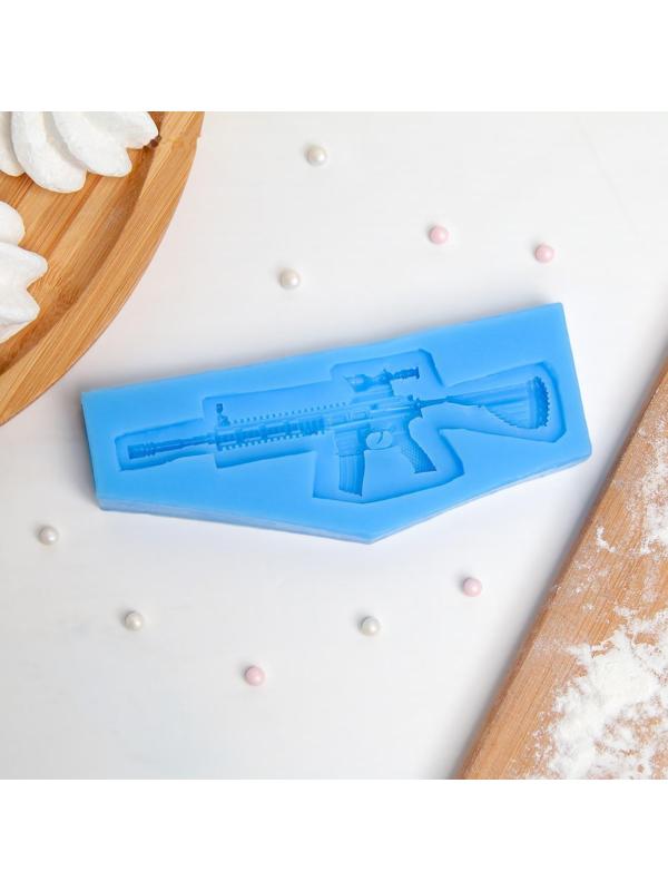 Молд силиконовый «Пистолет-пулемёт», 13,2×5,3 см, цвет МИКС