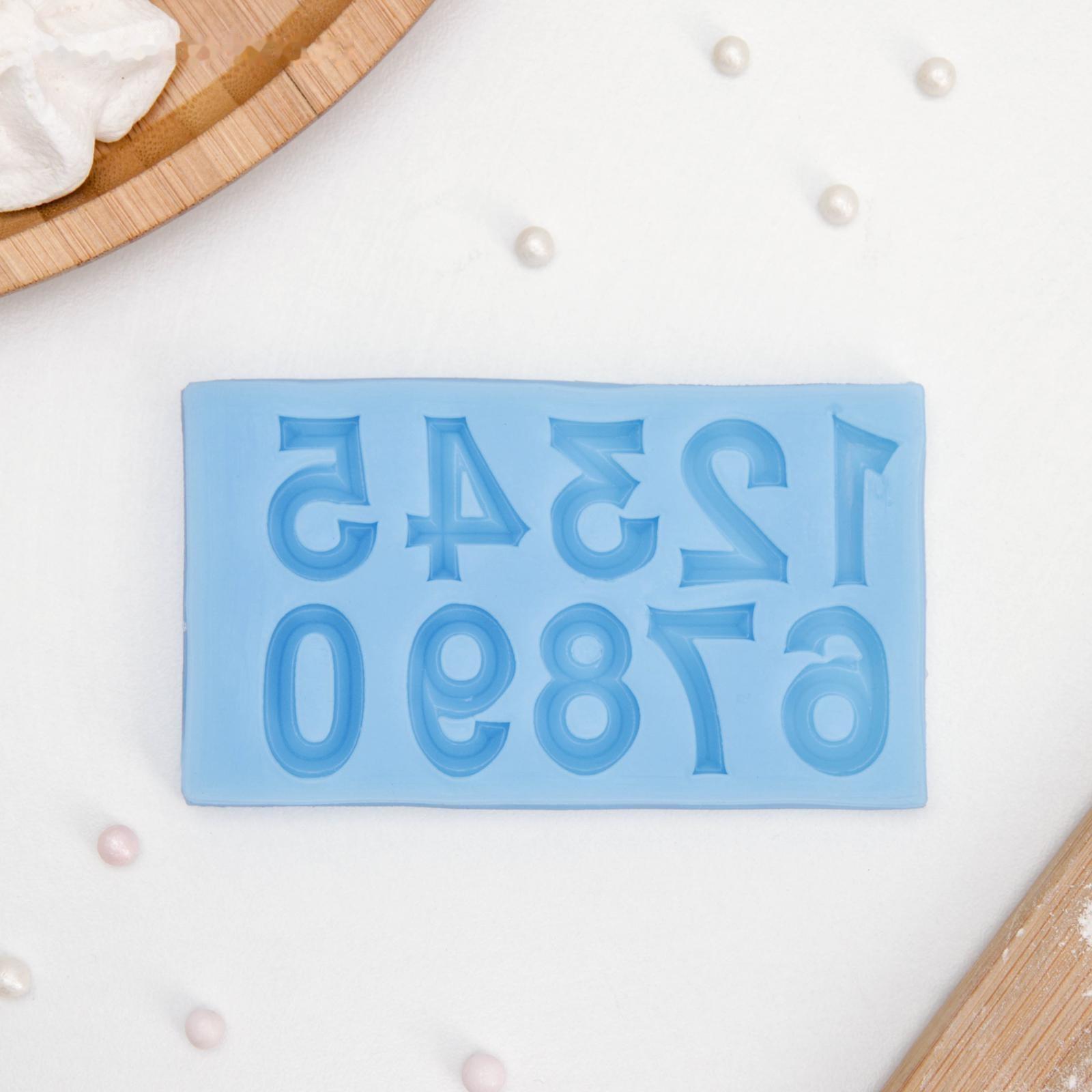 Молд «Цифры с объёмом», 10×5,7×0,7 см, цвет МИКС