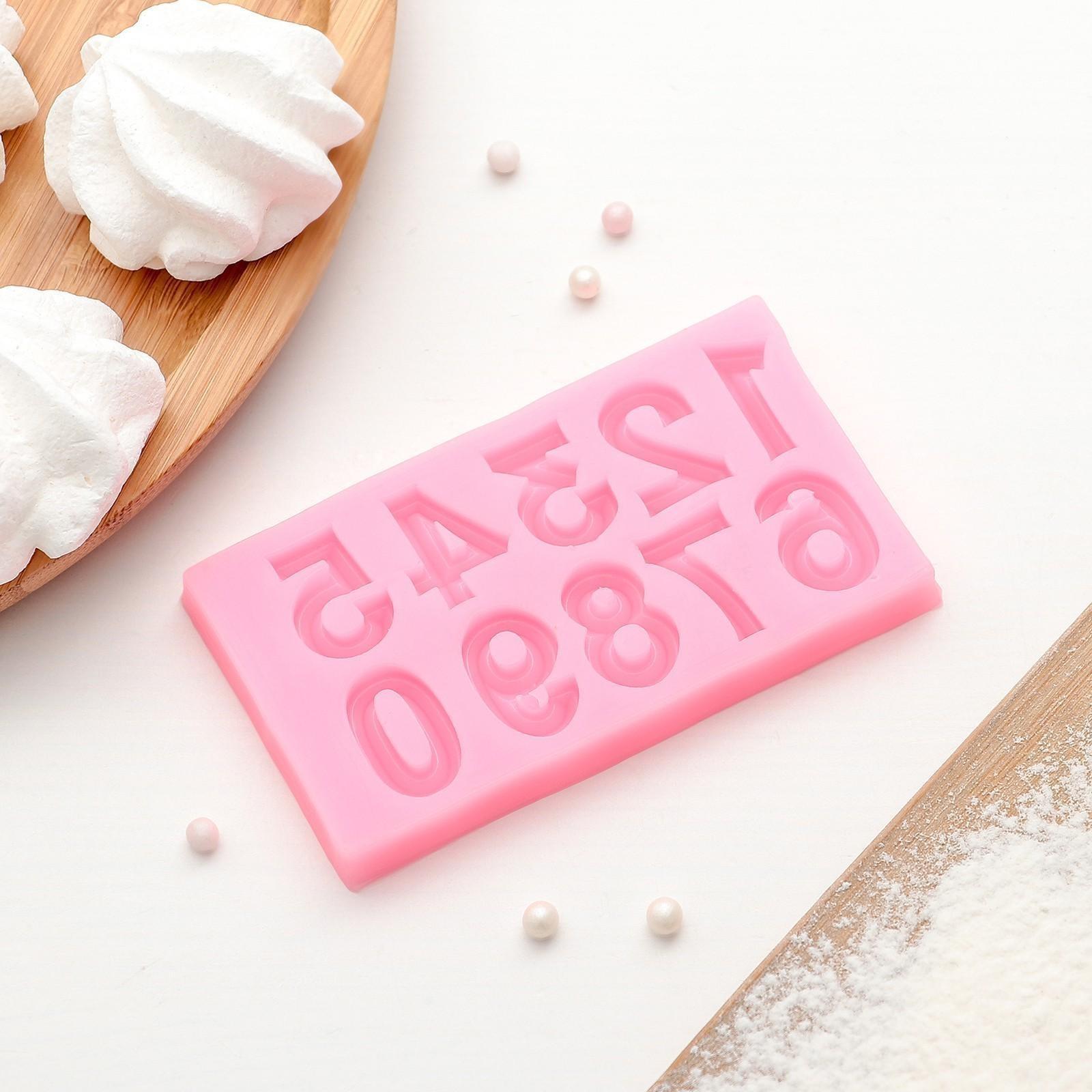 Молд «Цифры с объёмом», 10×5,7×0,7 см, цвет МИКС