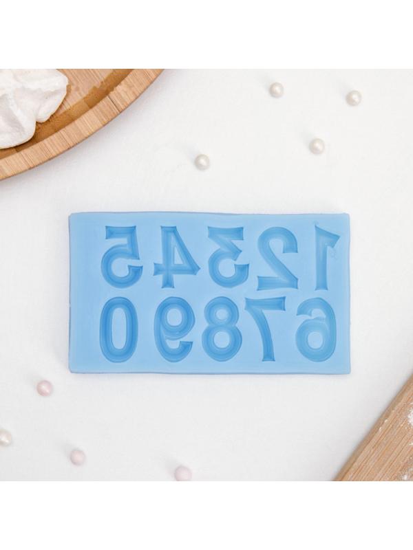 Молд «Цифры с объёмом», 10×5,7×0,7 см, цвет МИКС
