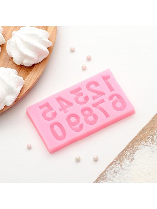 Молд «Цифры с объёмом», 10×5,7×0,7 см, цвет МИКС