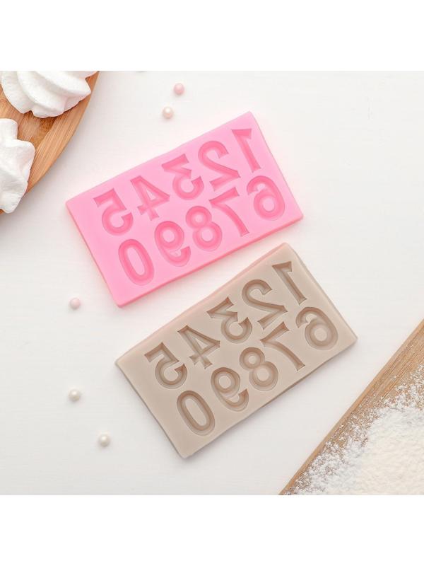 Молд «Цифры с объёмом», 10×5,7×0,7 см, цвет МИКС