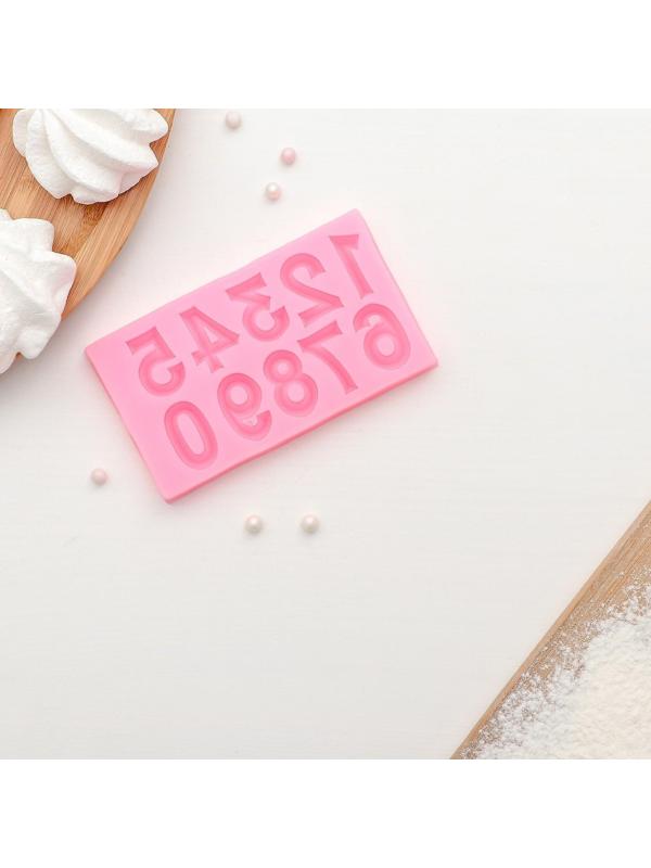 Молд «Цифры с объёмом», 10×5,7×0,7 см, цвет МИКС