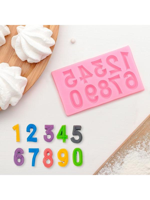 Молд «Цифры с объёмом», 10×5,7×0,7 см, цвет МИКС