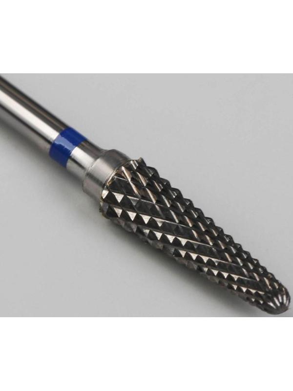 Фреза твердосплавная для маникюра «Тонкий конус», средняя нарезка, 4 × 15 мм, в пластиковом футляре