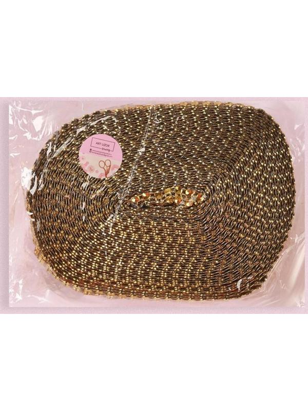 Лента с имитацией страз, 4 см, 9 ± 1 м, цвет золотой