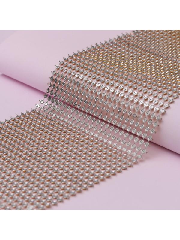 Лента с имитацией выпуклых страз, 11,5 см, 9 ± 1 м, цвет золотой