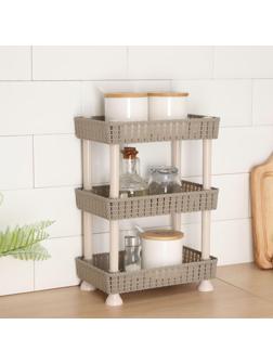 Этажерка настольная 3-х секционная «Плетение», цвет МИКС