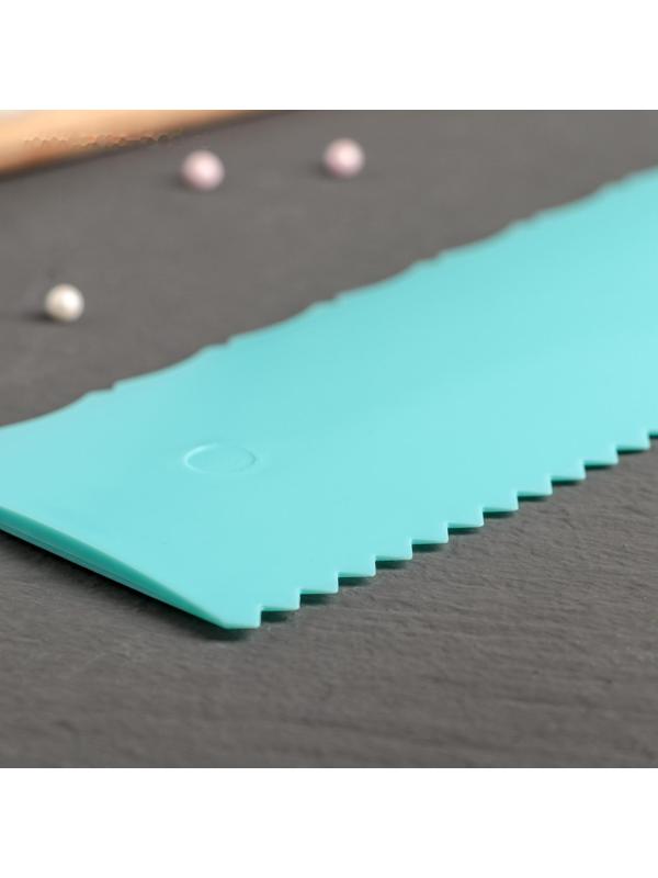 Шпатель кондитерский Доляна «Узор», двойной, 25,5×7,5 см