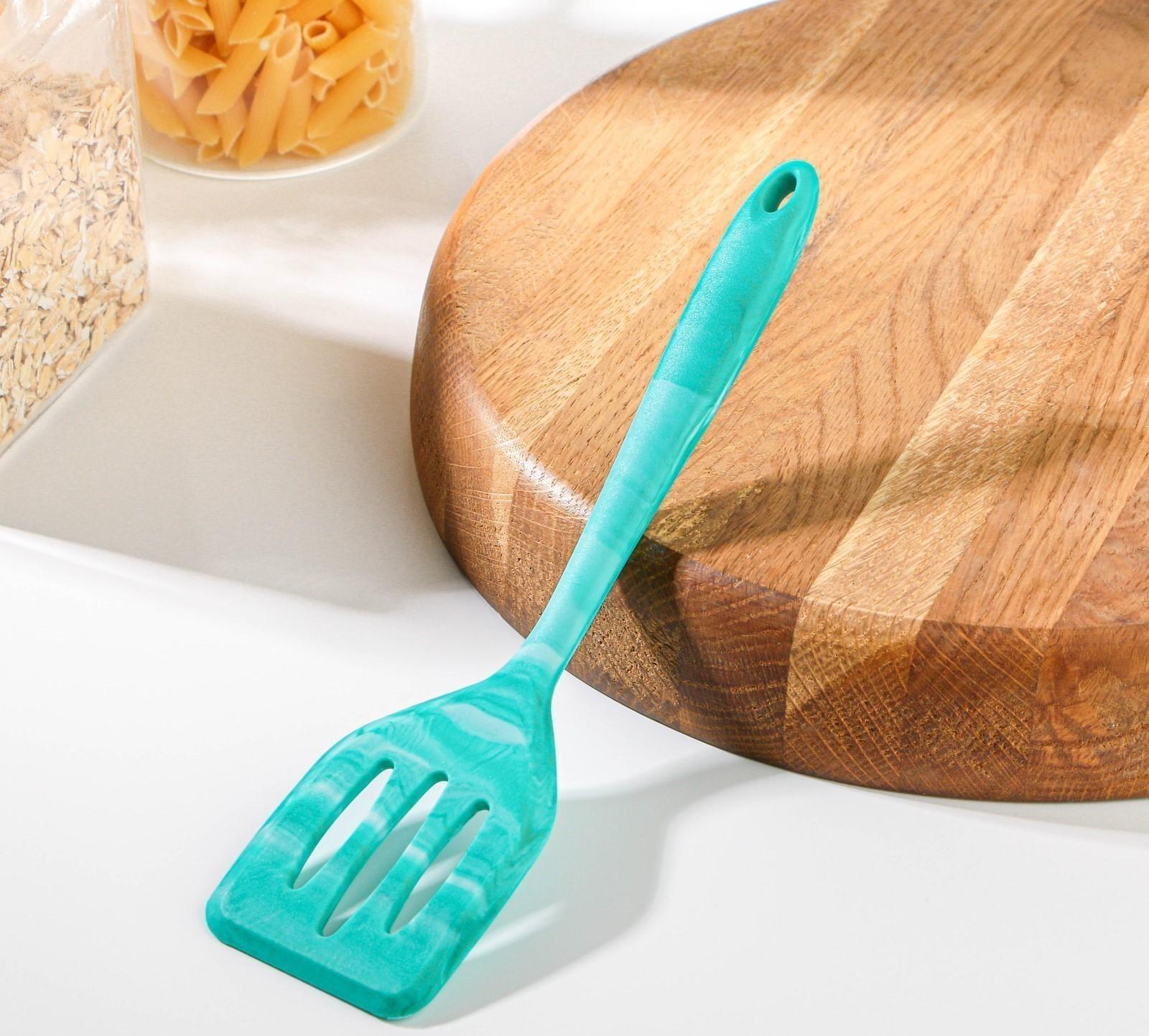 Лопатка Доляна «Парус», 20 см, с отверстиями, цвет бирюзовый