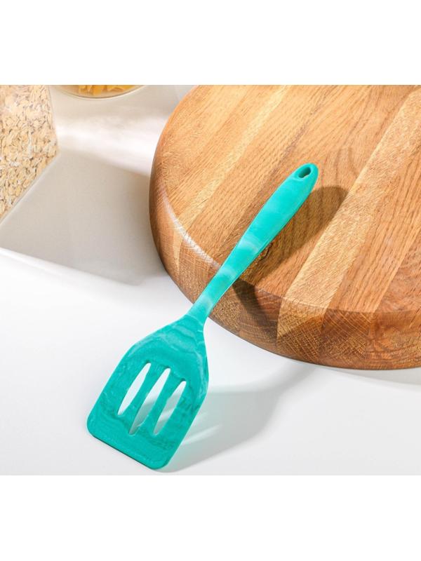 Лопатка Доляна «Парус», 20 см, с отверстиями, цвет бирюзовый