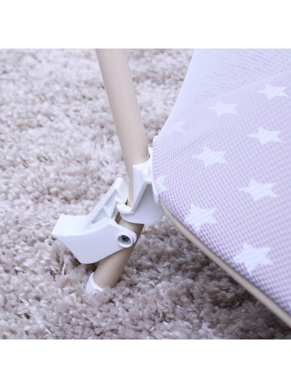 Манеж Polini kids Classic Звезды, цвет макиато-белый