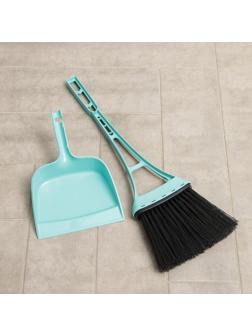 Веник для пола с совком «Практик», цвет бирюзовый