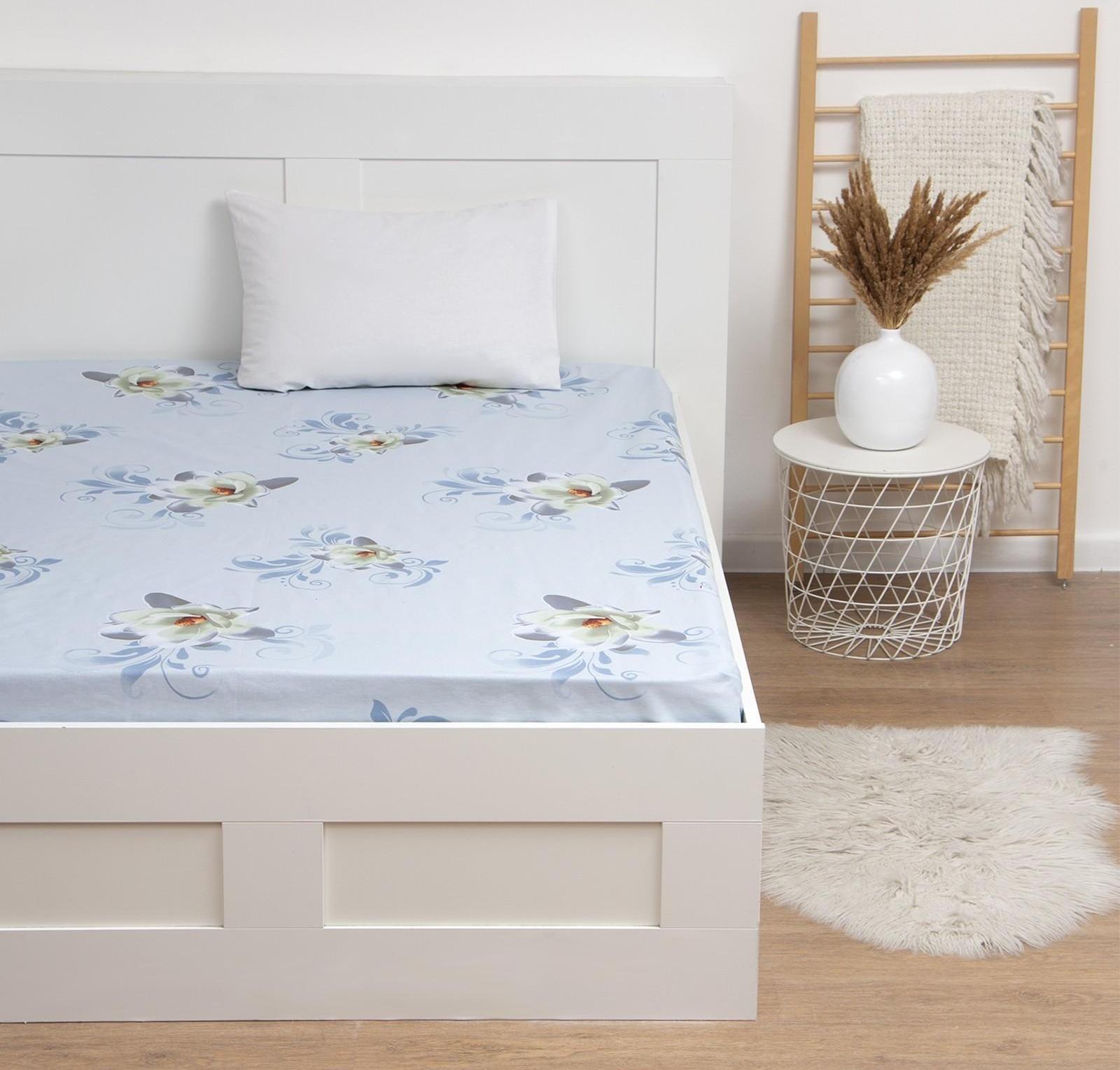 Простыня Этель «Кувшинки» 200×220 см, бязь, 125 г/м², 100% хлопок