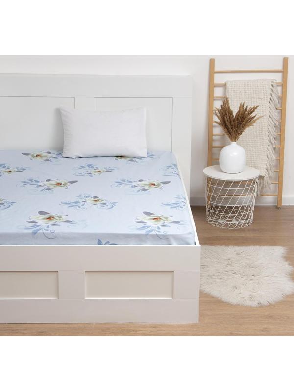 Простыня Этель «Кувшинки» 200×220 см, бязь, 125 г/м², 100% хлопок