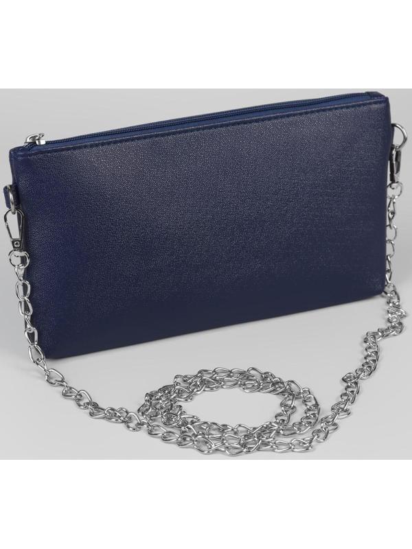 Цепочка для сумки, с карабинами, железная, 9 × 14 мм, 120 см, цвет серебряный