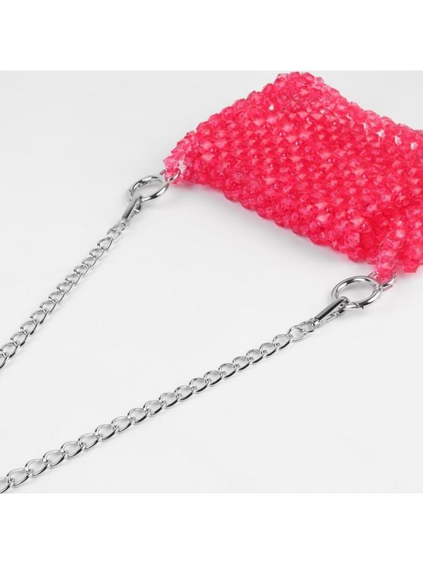 Цепочка для сумки, с карабинами, железная, 9 × 14 мм, 120 см, цвет серебряный