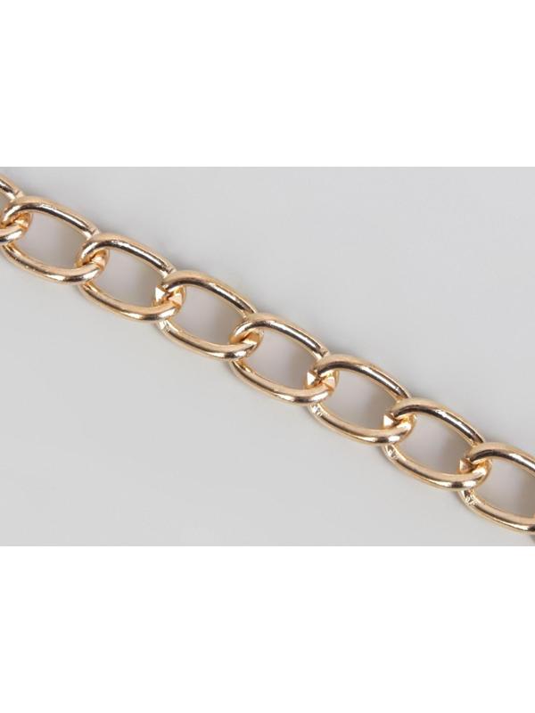 Цепочка для сумки, с карабинами, железная, 9 × 14 мм, 120 см, цвет золотой