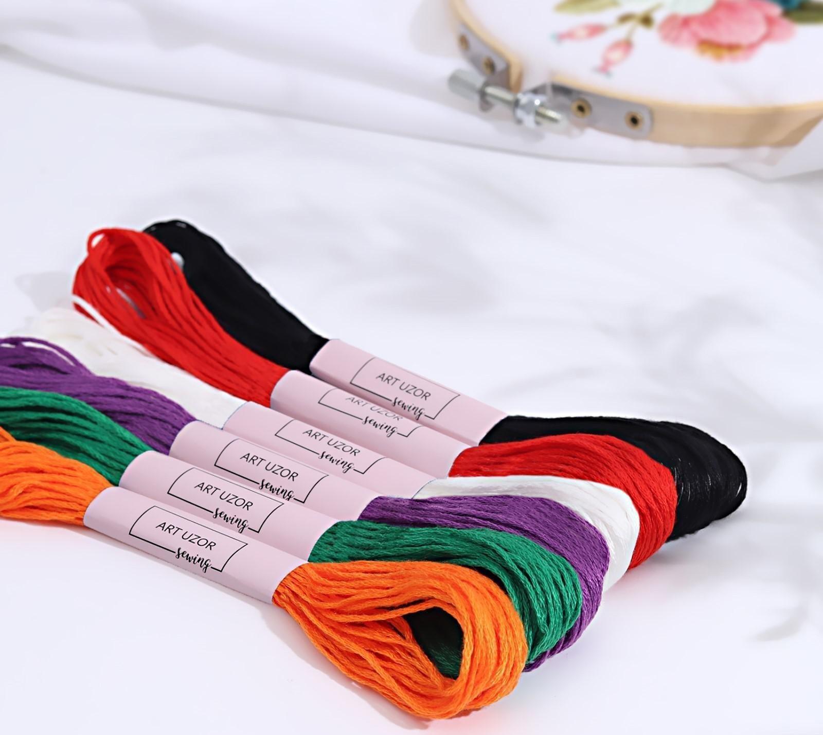 Набор ниток мулине №15, 8 ± 1 м, 6 шт