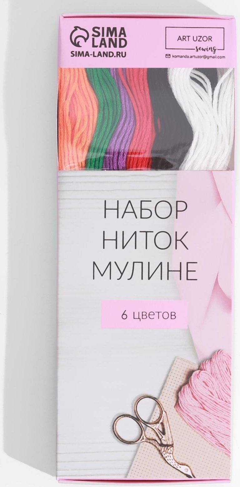 Набор ниток мулине №15, 8 ± 1 м, 6 шт