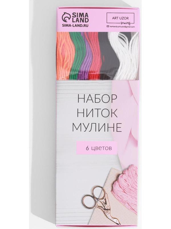 Набор ниток мулине №15, 8 ± 1 м, 6 шт