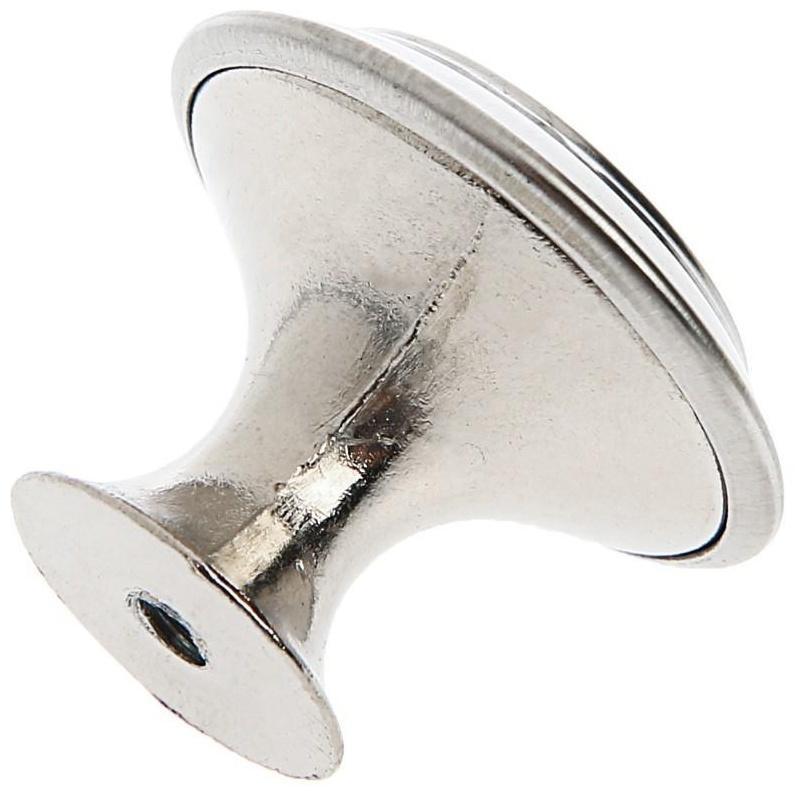 Ручка кнопка ТУНДРА, d=30 мм, цвет матовый никель