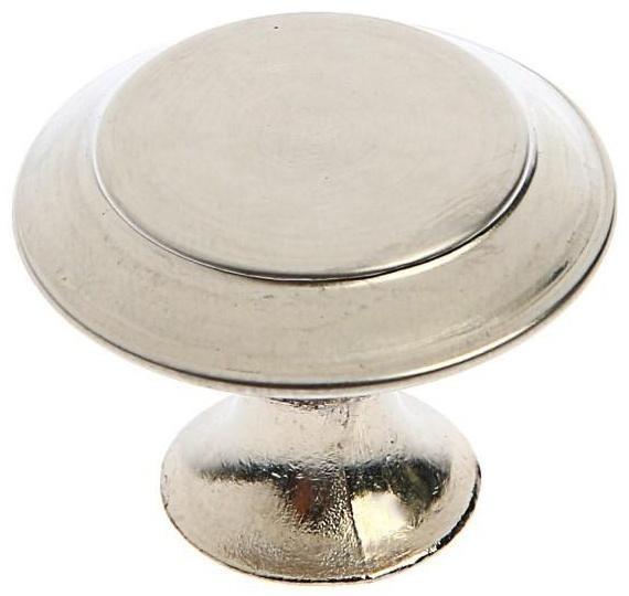 Ручка кнопка ТУНДРА, d=30 мм, цвет матовый никель