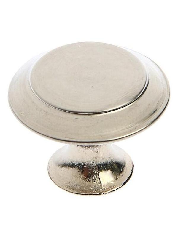 Ручка кнопка ТУНДРА, d=30 мм, цвет матовый никель