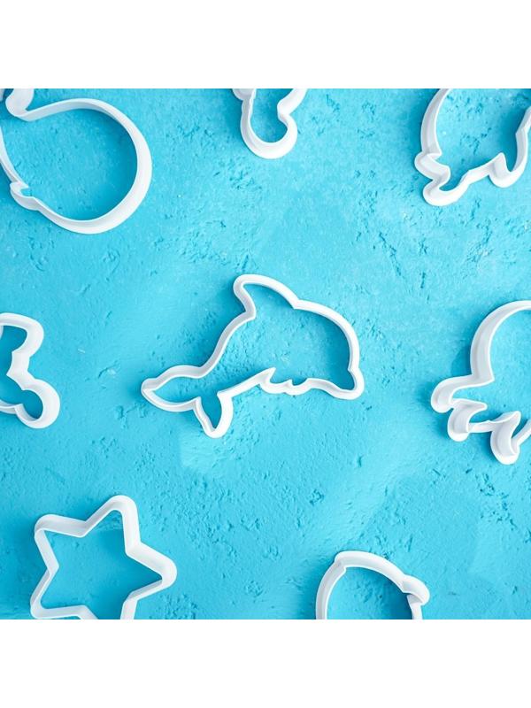 Набор форм для вырезания печенья Доляна «Подводный мир», 8 шт, цвет белый