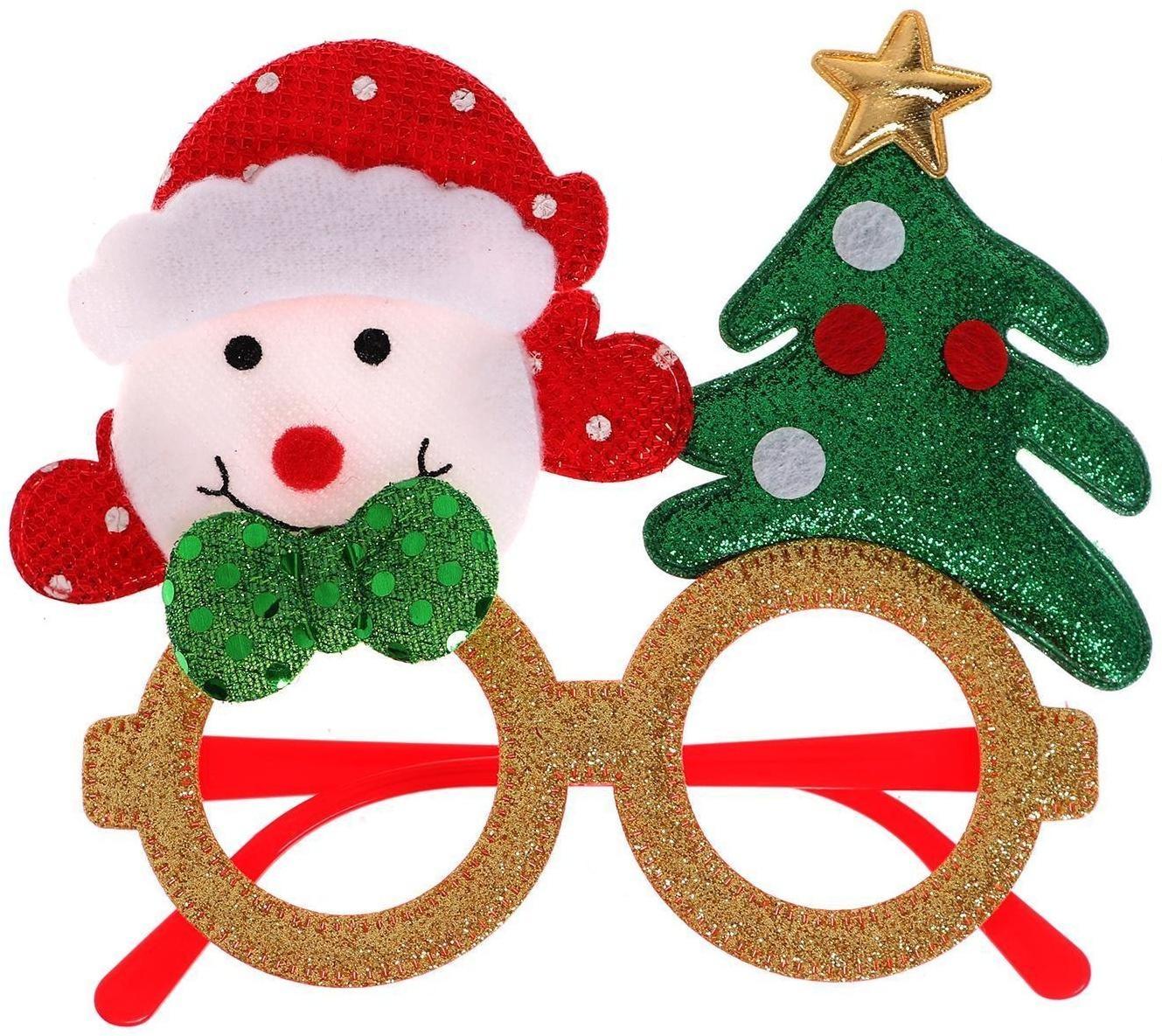 Карнавальные очки «Снеговик с ёлочкой»