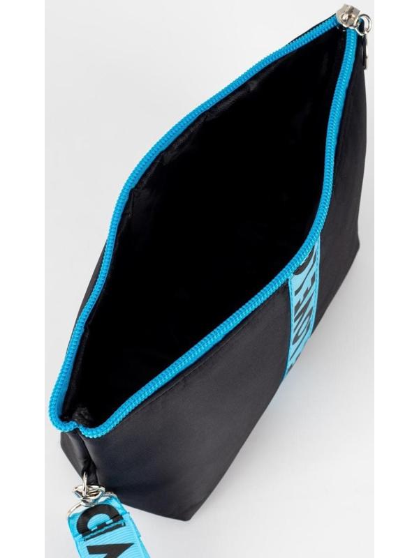 Косметичка на молнии, цвет чёрный/голубой