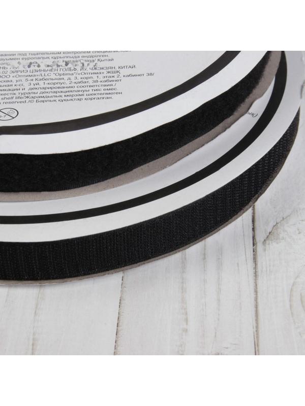 Липучка, 25 мм × 25 ± 1 м, цвет чёрный