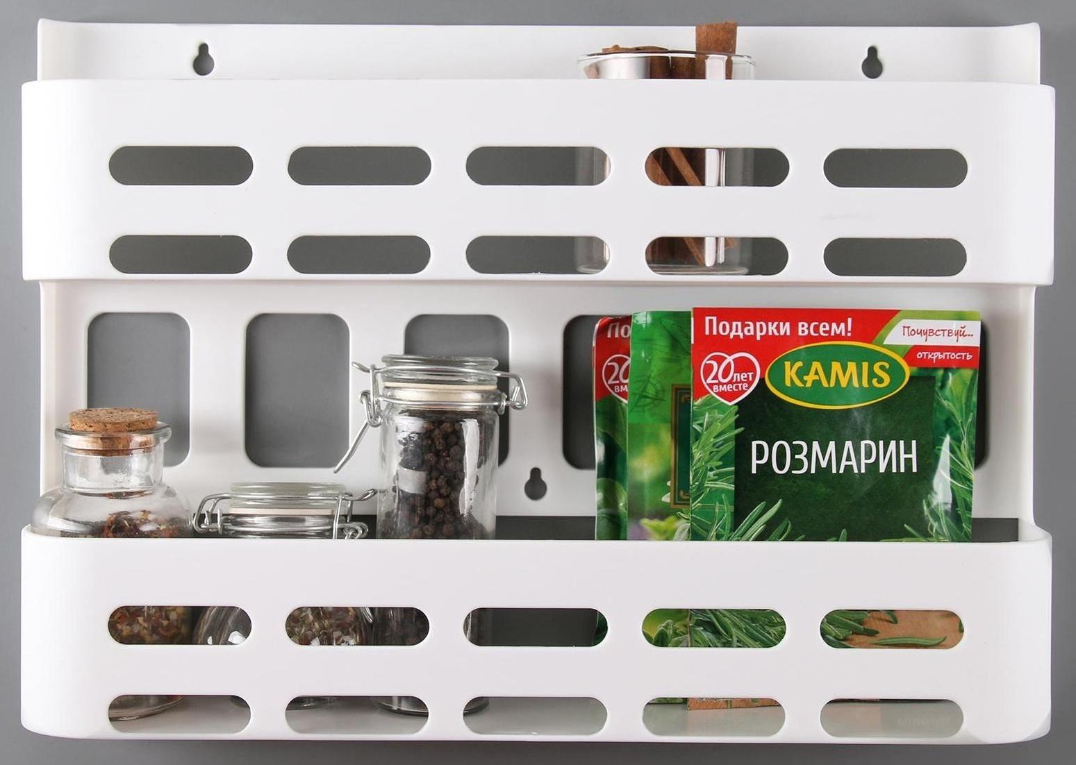 Органайзер навесной для специй, цвет белый