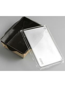 Упаковка, салатник с прозрачной крышкой, черный, 14,5 х 9,5 х 4,5 см, 0,4 л