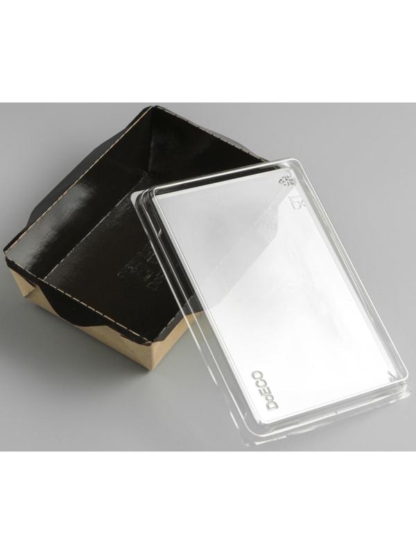 Упаковка, салатник с прозрачной крышкой, черный, 14,5 х 9,5 х 4,5 см, 0,4 л