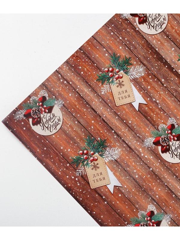 Бумага упаковочная глянцевая «Для тебя», 50 × 70 см / 10 шт.