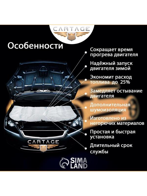 Автоодеяло для двигателя Cartage, 160 х 90 см, особо плотное