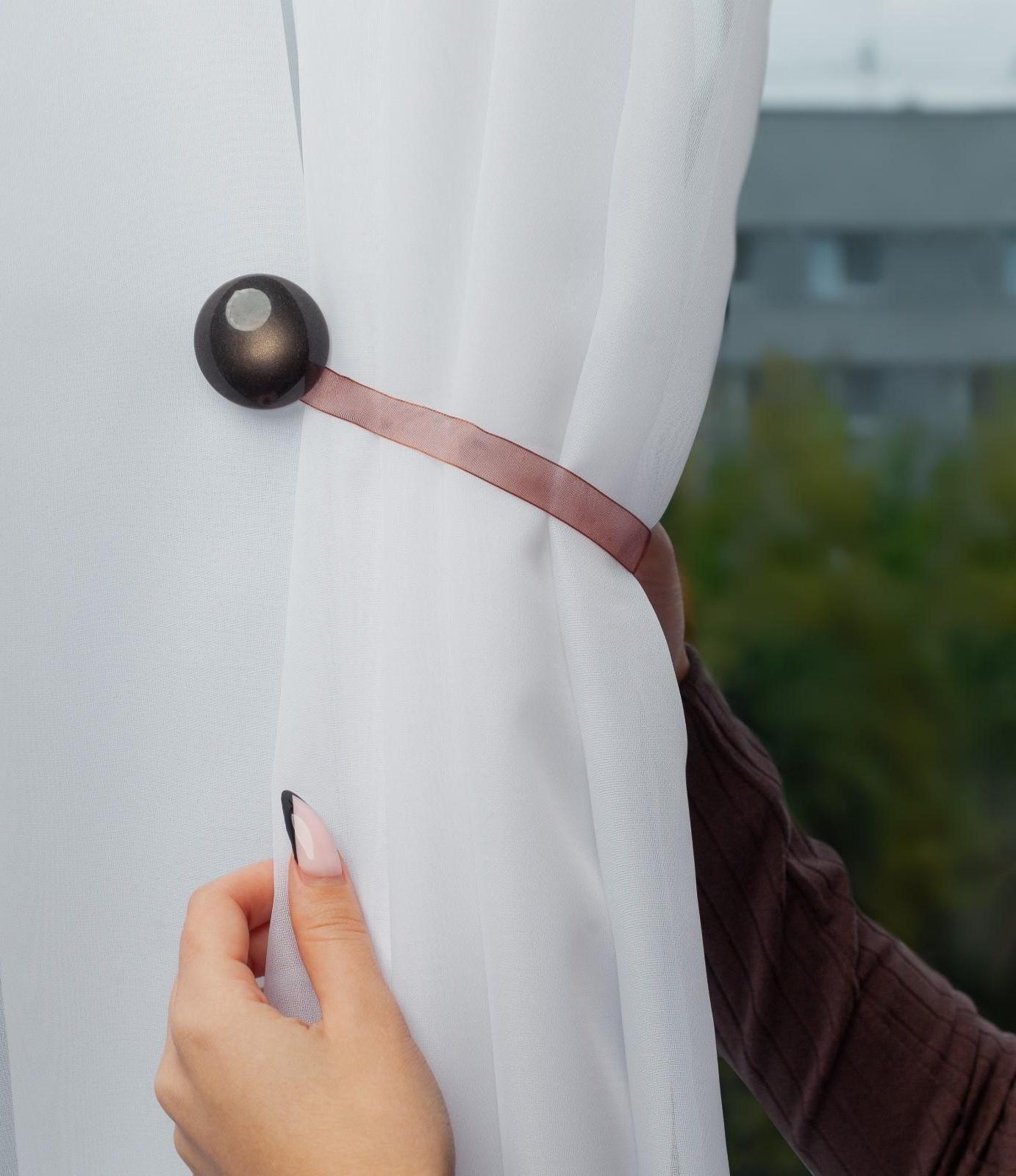 Подхват для штор, d = 4 см, цвет коричневый